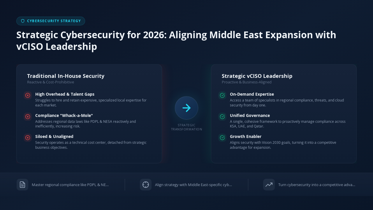 Strategic Cybersecurity for 2026: Aligning Middle East Expansion with vCISO Leadership