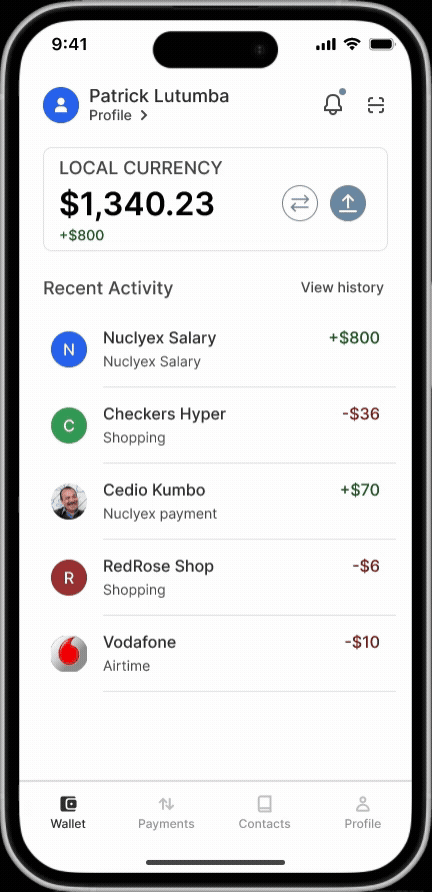 Video showing the ability to switch currency with the APP