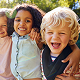 happy kids eating healthy and having fun