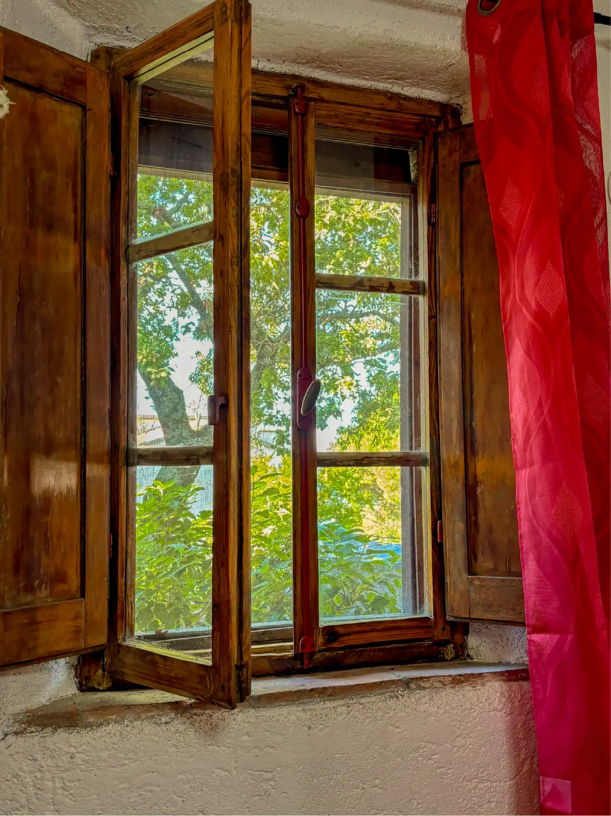 A man sitting in the room in old romantic cottage
