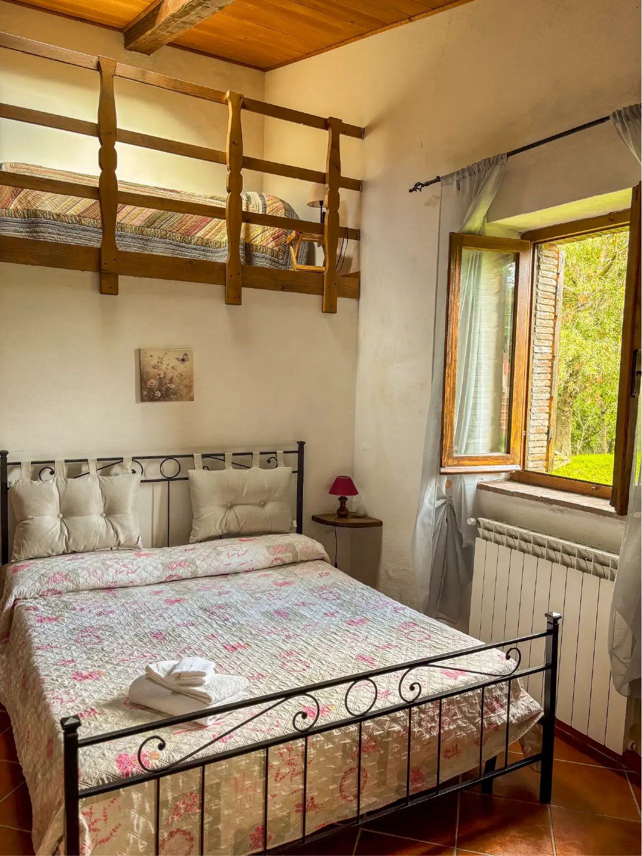 A man sitting in the room in old romantic cottage
