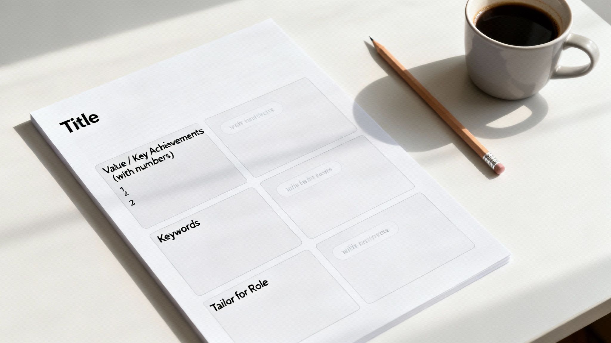 A person working on a resume template on a laptop with a focused expression.