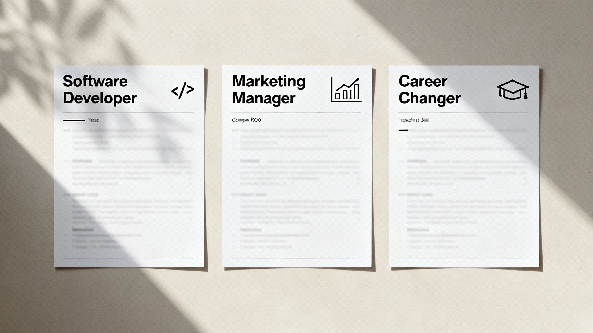 A person at a desk customizing their resume on a laptop, with post-it notes and a job description printout nearby.