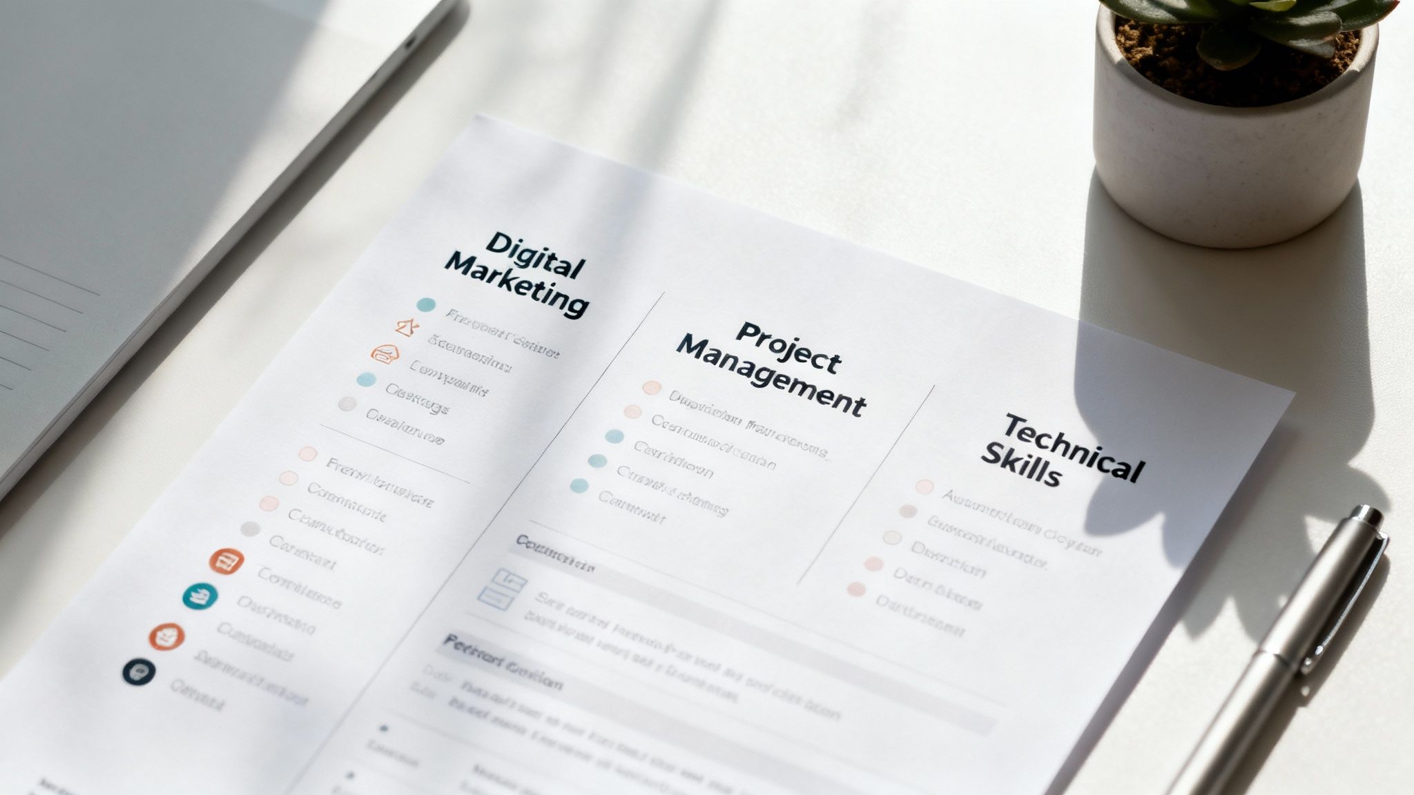 A sample functional resume format that highlights skills over work history.