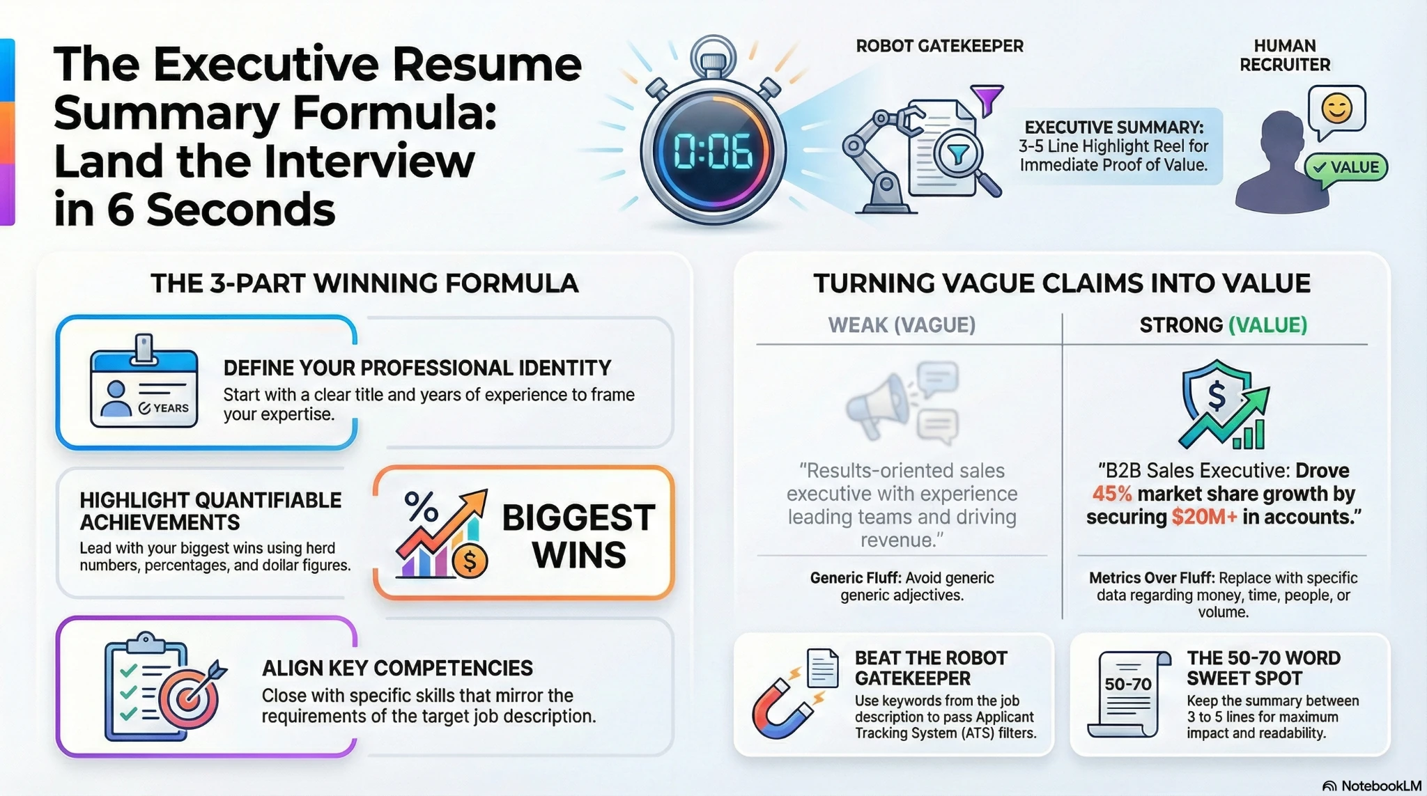The executive resume summary formula