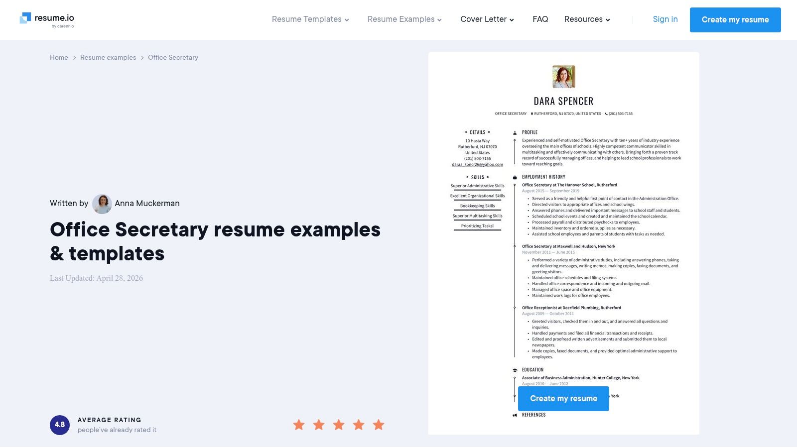 2. The Experienced Corporate Secretary Resume Sample