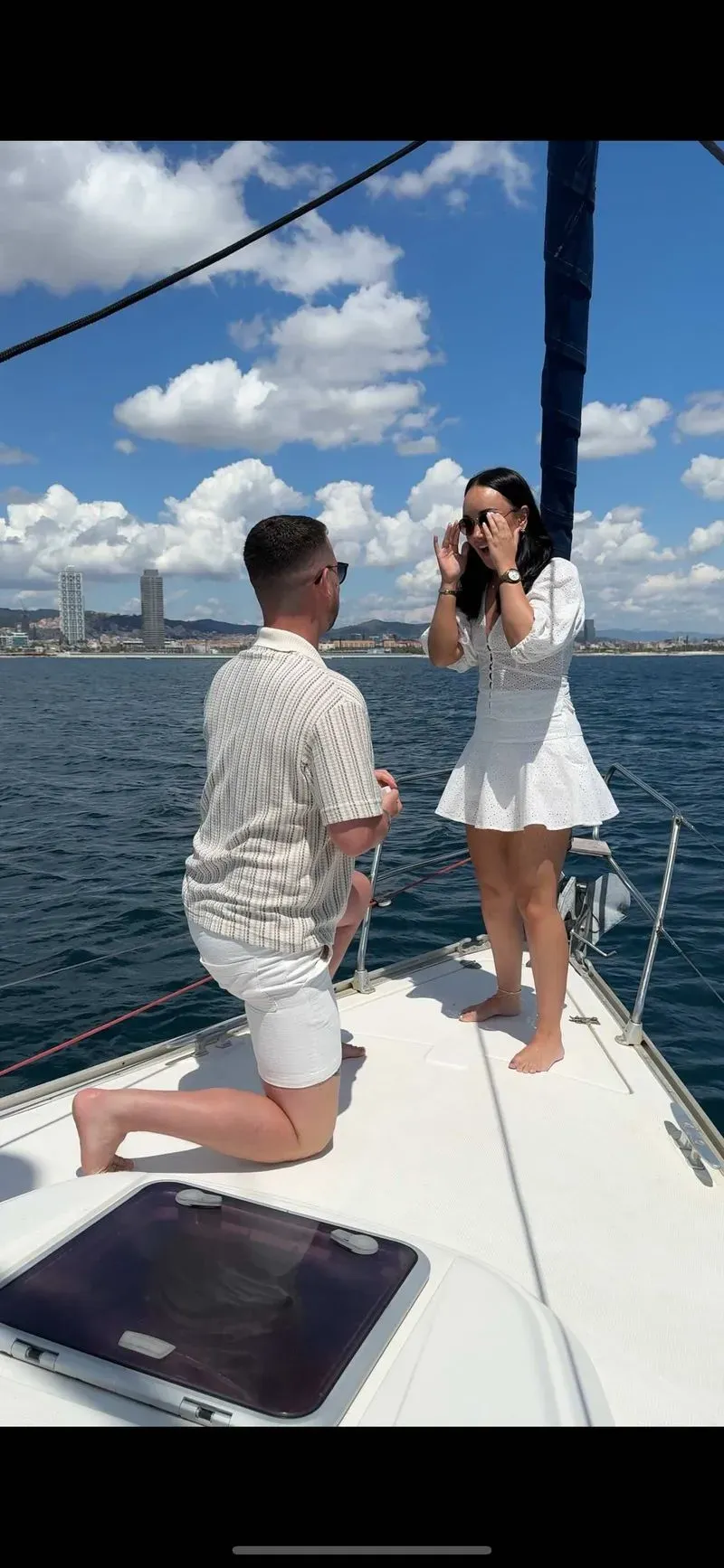 marriage proposal sunset sail
