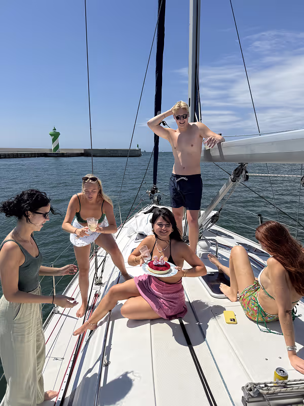 a birthday on a boat in barcelona