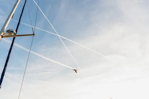 the sky in barcelona from the sea