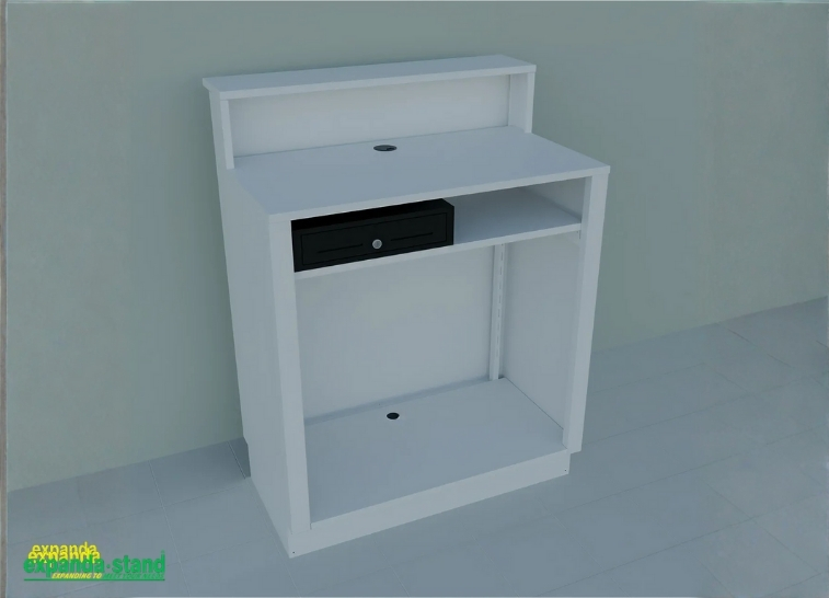 Pharmacy Billing Counter 02 Durable Metal Construction