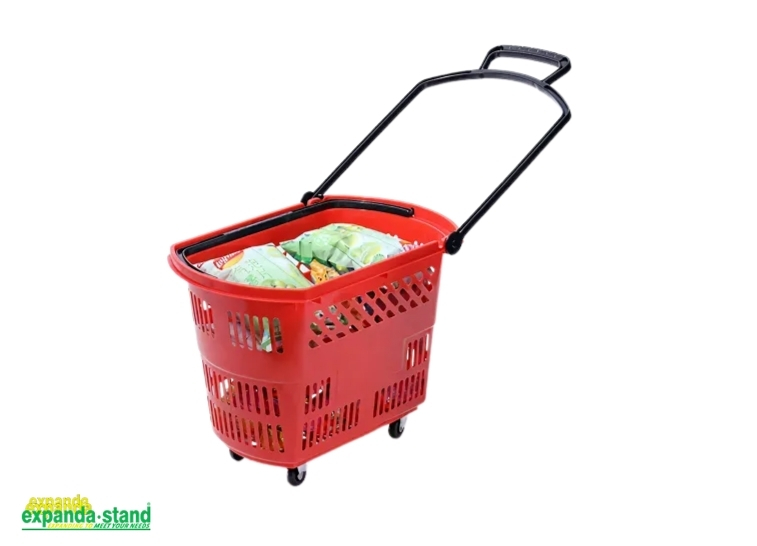 Plastic Shopping Basket Trolley 35L for Easy Shopping