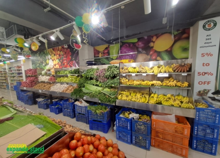 SS Wall F&V Racks for Fresh Produce Display