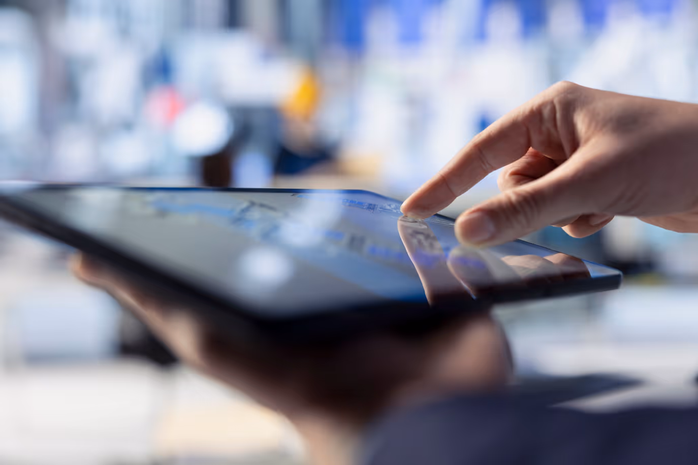 Person working on Tablet