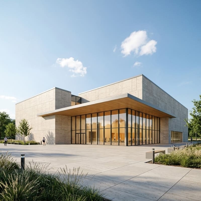 Projekt budynku użyteczności publicznej w technologii BIM - architekt Łuków