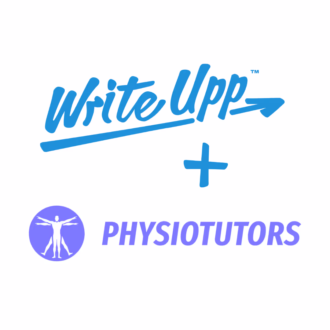WriteUpp logo and Physiotutors logo