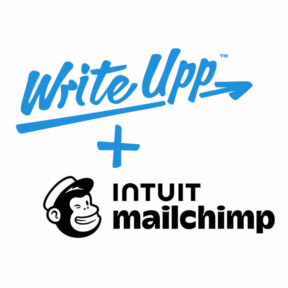 WriteUpp and Mailchimp logo