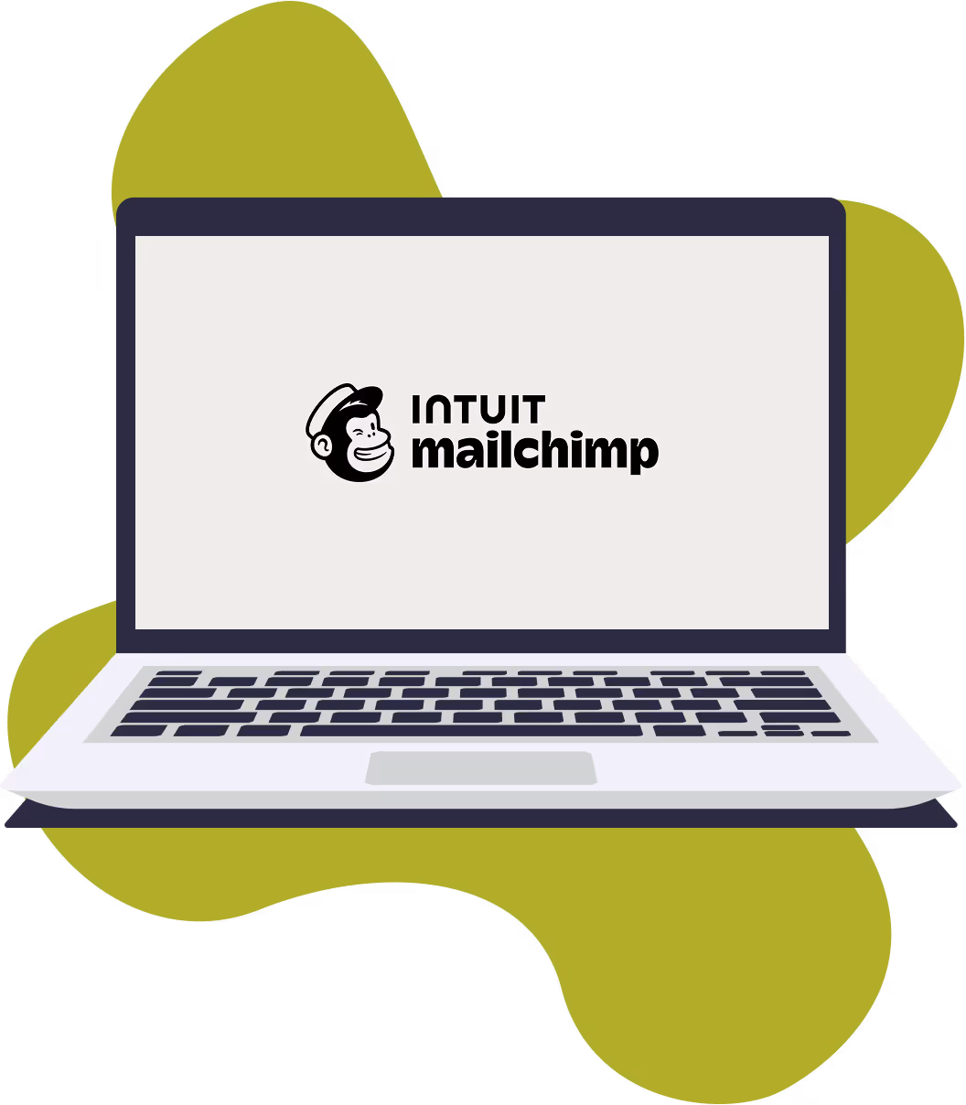 Illustration of Mailchimp logo on laptop screen