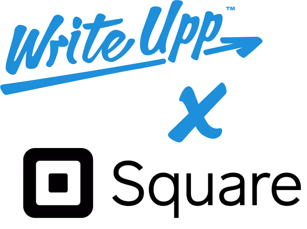 WriteUpp logo and Square logo