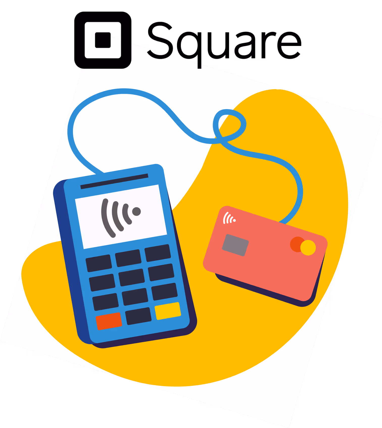 Illustration of credit card and payment terminal