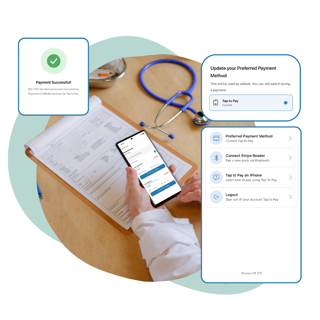 Tap to pay writeupp app