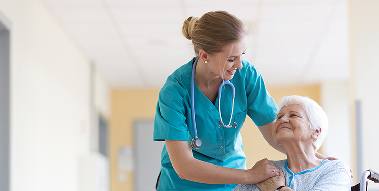 Healthcare provider caring for patient