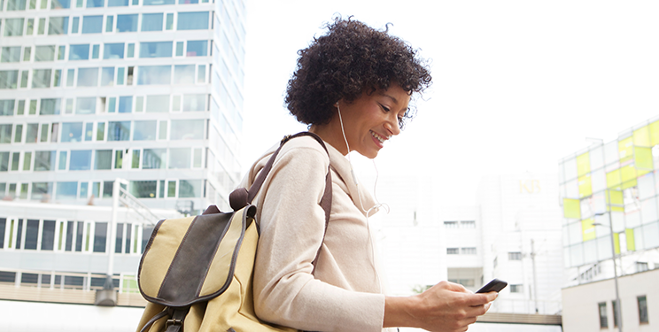 Woman requesting an appointment online
