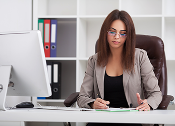 Woman working on denied claim