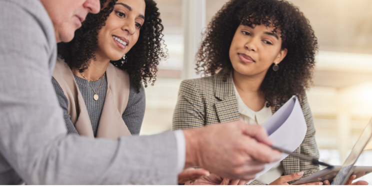 Healthcare professional reviewing Medicaid eligibility documents