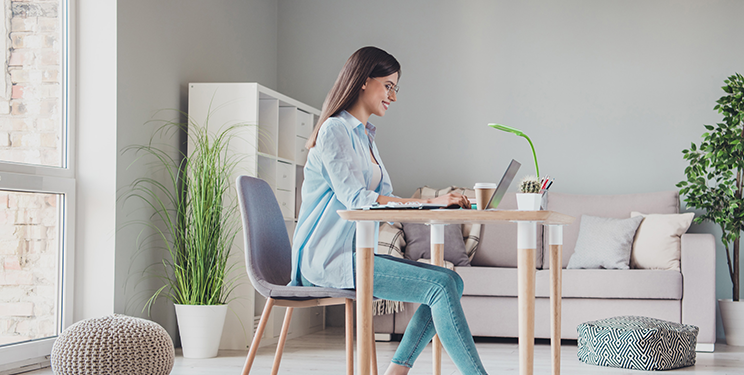 woman on computer