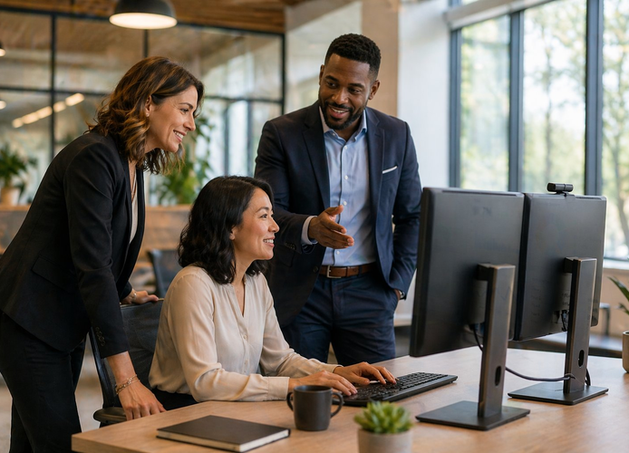 Team reviewing healthcare system