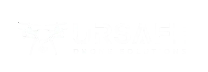 URSAFE Drone Solutions logo with stylized drone icon on the left and company name in uppercase letters on the right.