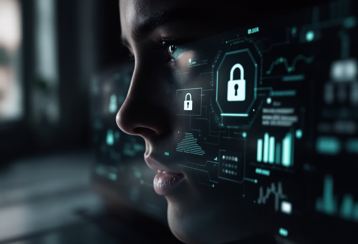 [interface] image of software security protocols (for an ai fintech company)