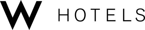 W Hotels client logo in black color with transparent background