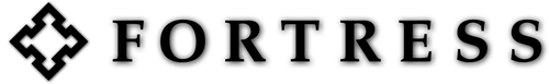 Fortress logo in black color with transparent background