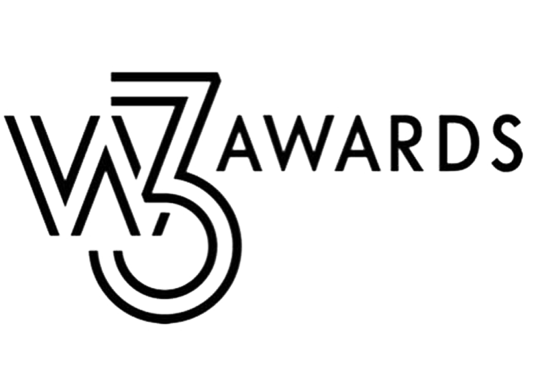 W3 Awards logo in black color with transparent background