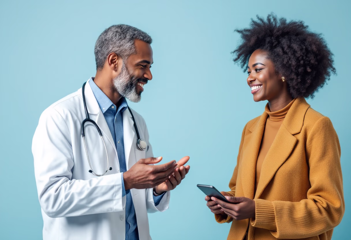 image of a doctor talking to a patient