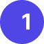 Blue circle with the number 1 in white centered inside.
