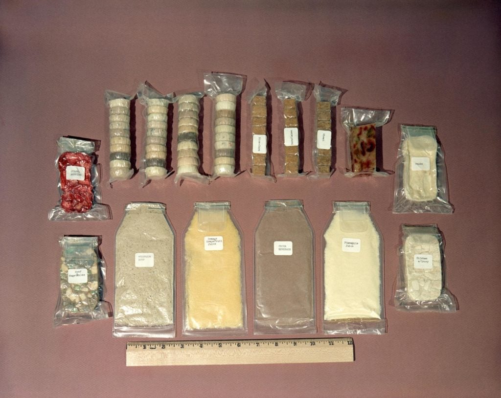 Food packets in a kit used by NASA's Project Mercury astronauts in 1962