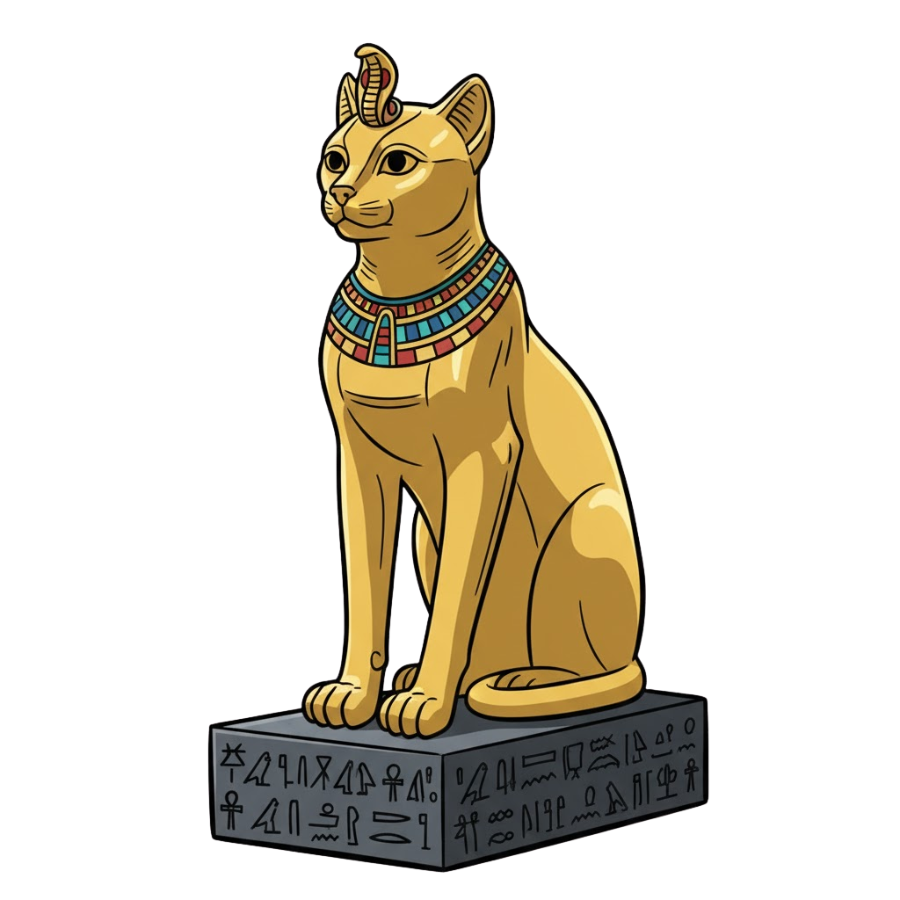 An ancient Egyptian statue of a cat