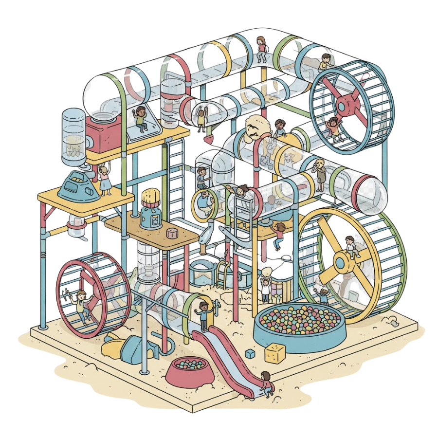 It’s a giant hamster maze for humans