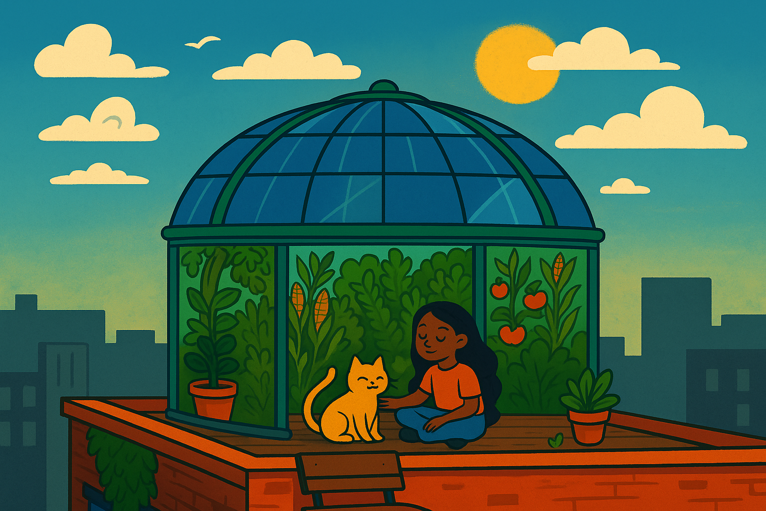 Cities are turning their rooftops into places that grow food and bring people together. You’ll explore how greenhouses moved from the ground to the roof—and imagine how they could power themselves and help whole neighborhoods. Then you’ll design a rooftop greenhouse that’s both delicious and delightful!