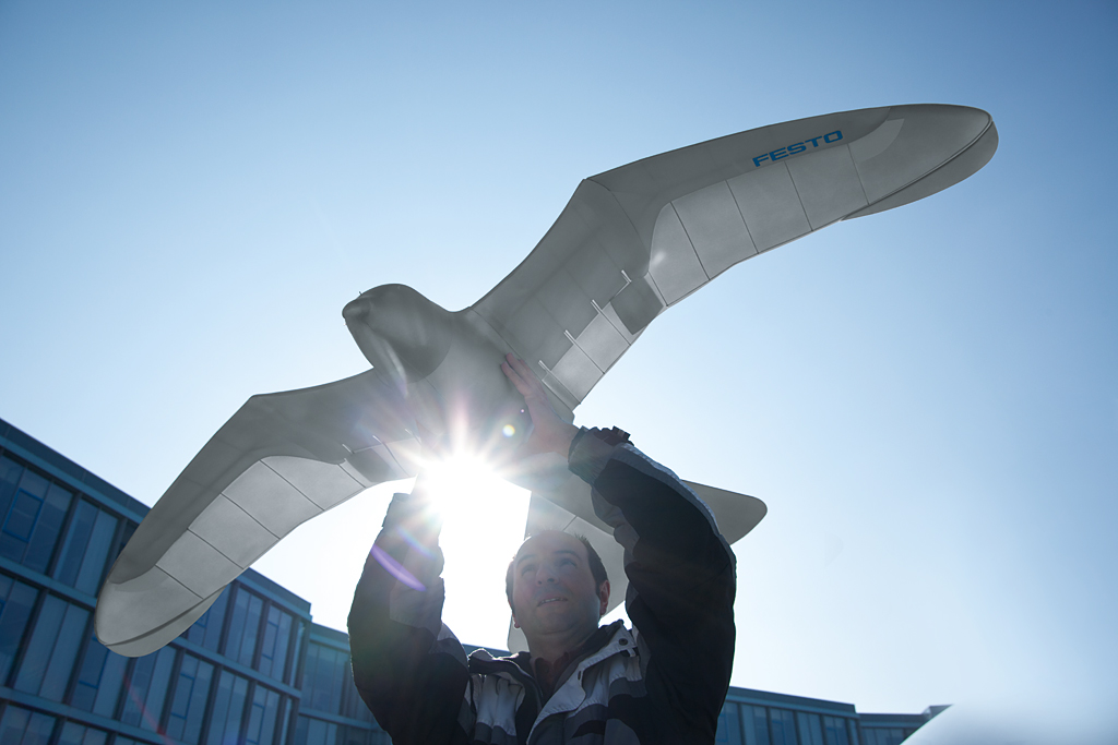 Festo's SmartBird has wings that flap and twist, helping it fly more like a real bird ("SmartBird" by Festo AG & Co. / CC BY 3.0 via Wikimedia Commons)