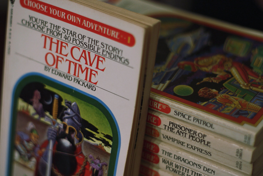 The Choose your Own Adventure book series ("You're the Star of the Story" by Derek Bruff / CC BY-NC 2.0 via Flickr)