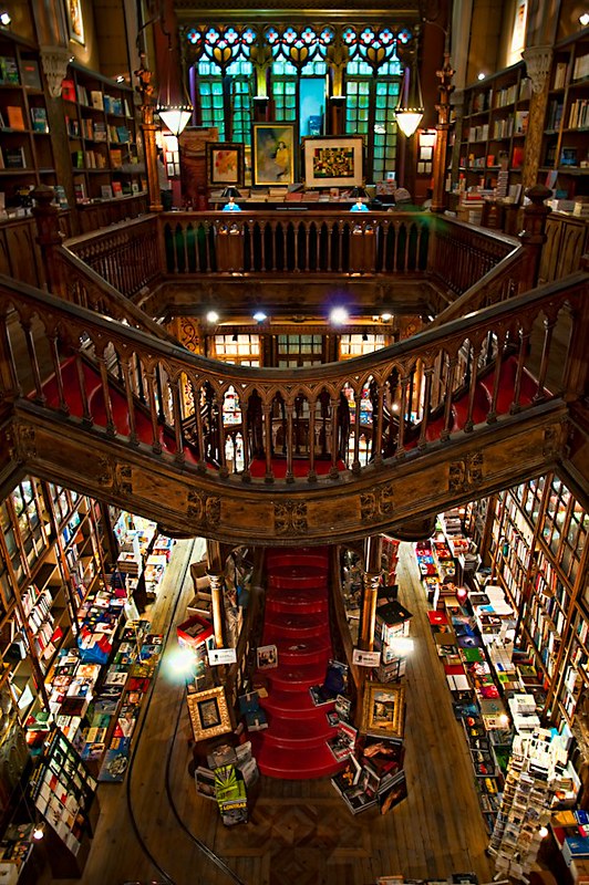 Livraria Lello, a bookstore in Porto, Portugal  ("Livraria Lello" by Matthew Furtado / CC BY-NC 2.0 via Flickr)