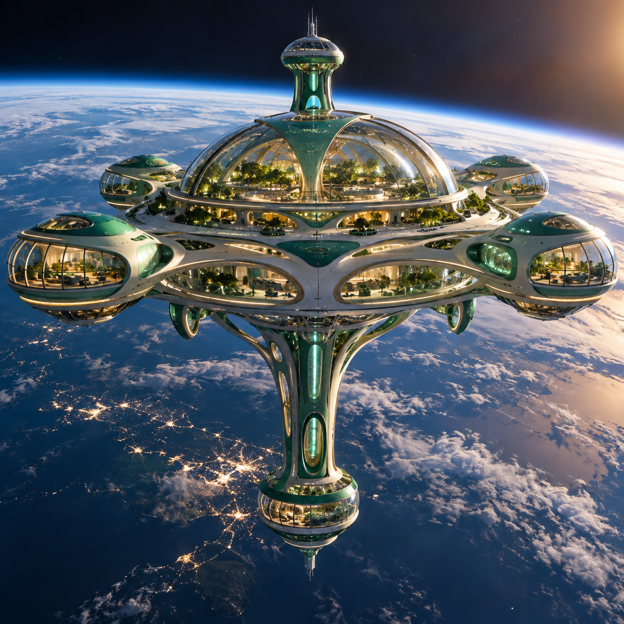 An alien-themed space hotel