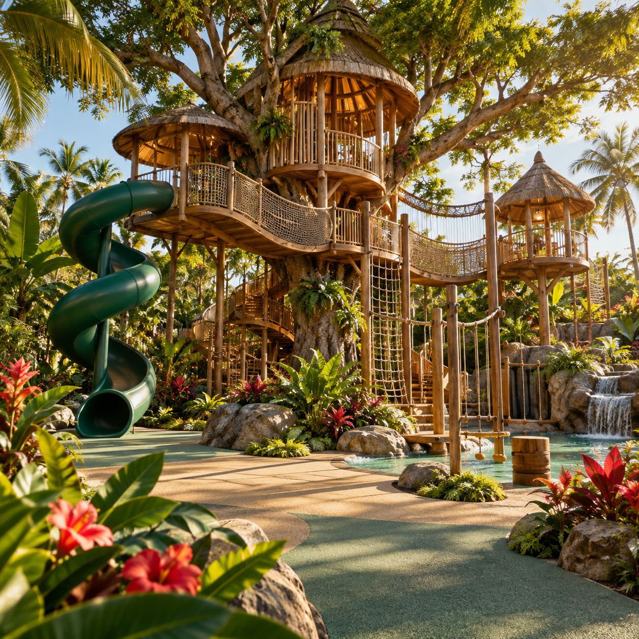 A treehouse play tower 