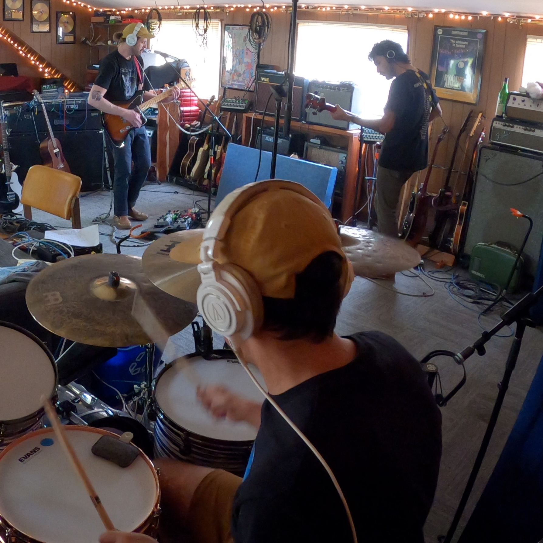 image of drum kit in studio (photography) (for a music studio)