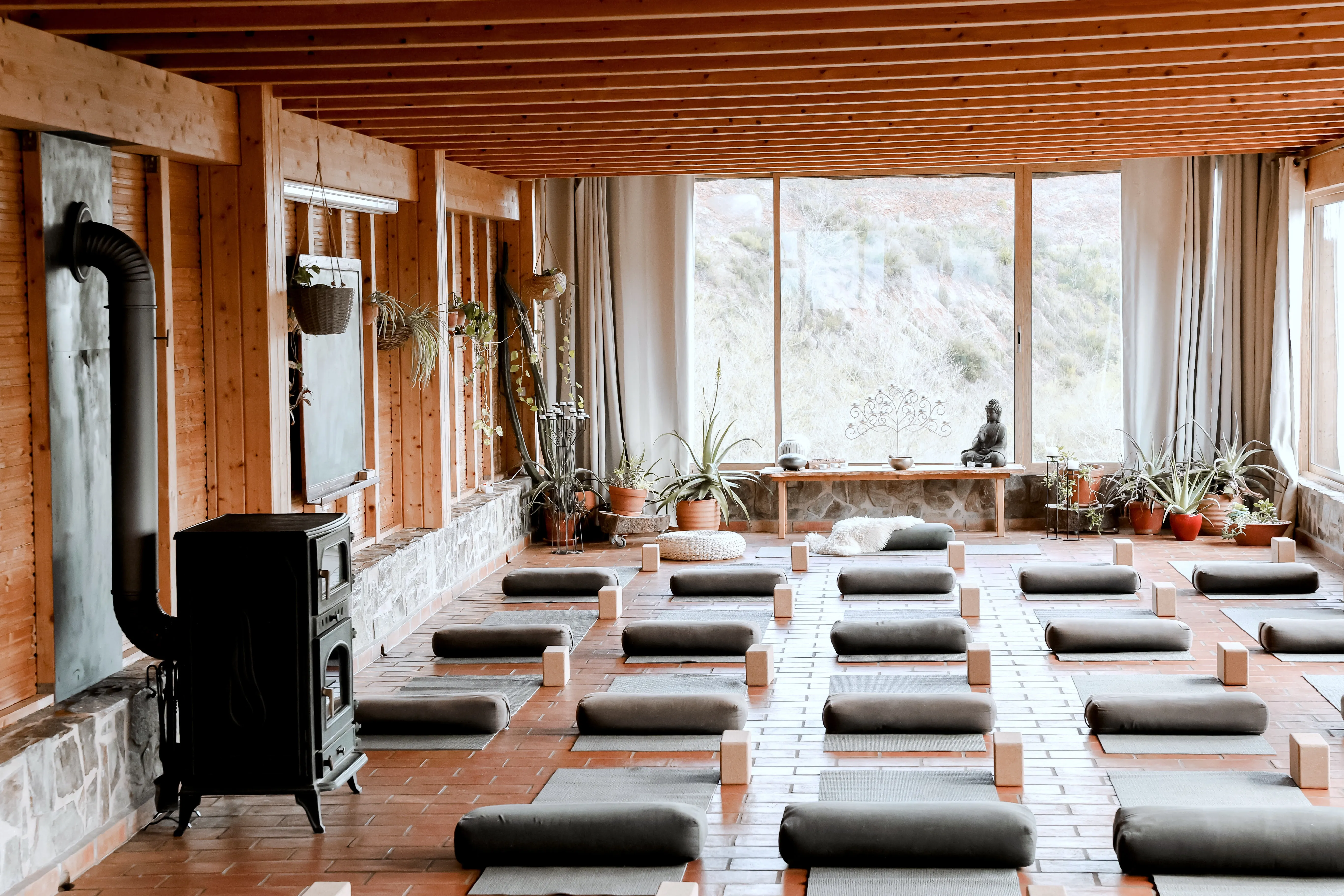 Retreat room with mats and bolsters