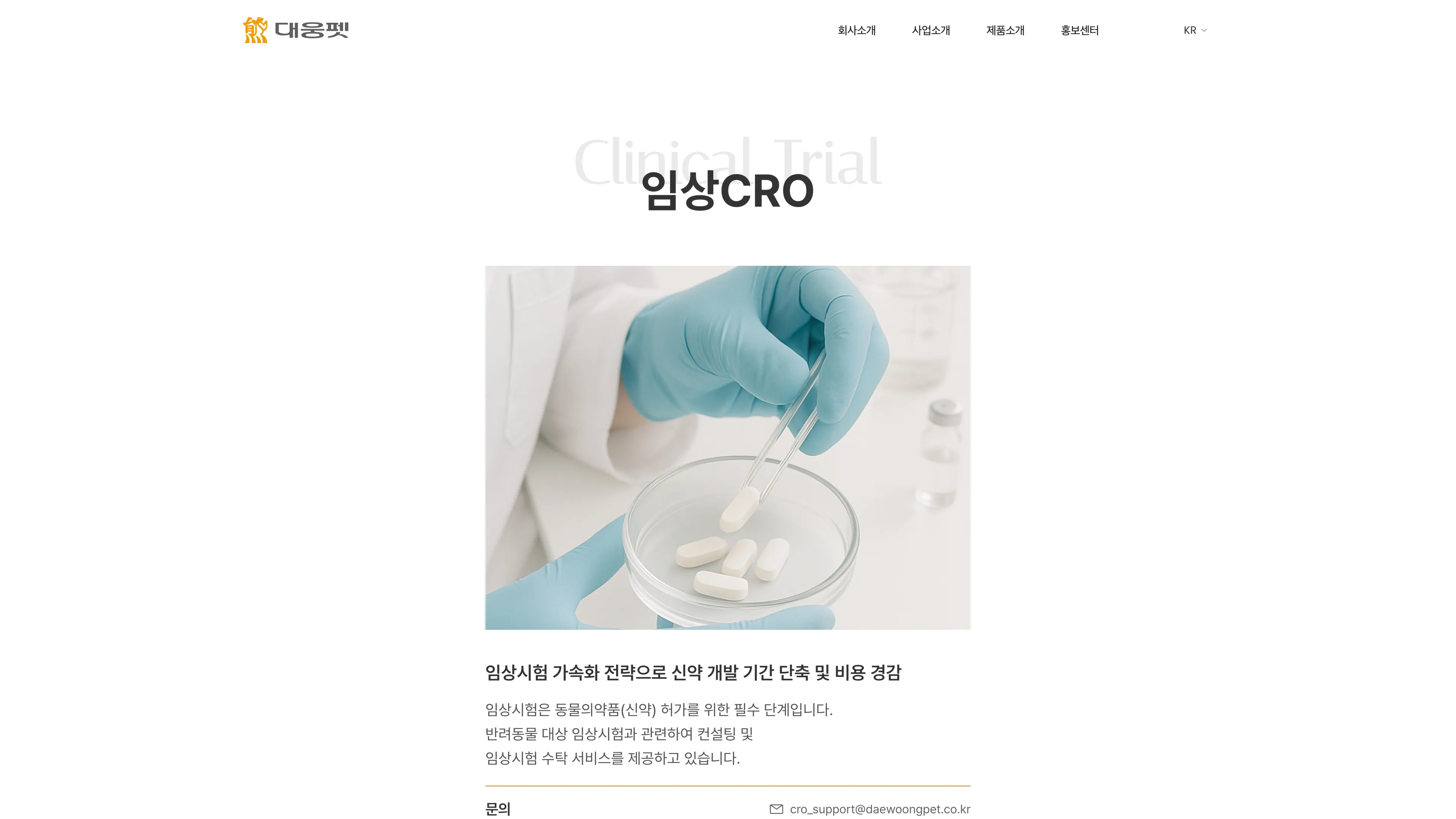 대웅펫 포트폴리오 - 노코드웹 스튜디오 웹플로우