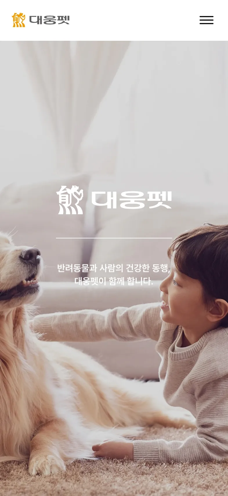 대웅펫 포트폴리오 - 노코드웹 스튜디오 웹플로우